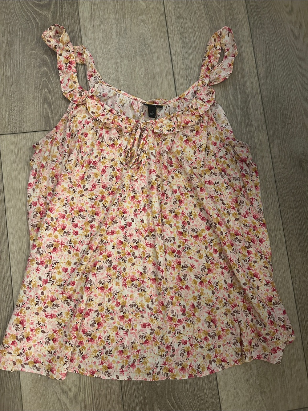 Torrid Pink Floral Ruffle-Strap Camisole
